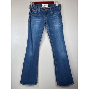 VTG Y2K Hollister Low Rise Flare Jeans 26x33 3R Blue Pants SoCal Stretch Medium